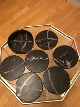 Marble Coaster Cup-Mat Table-Pad-Holder Clean-Placemats Coffee Round Drink 6PCS To Easy