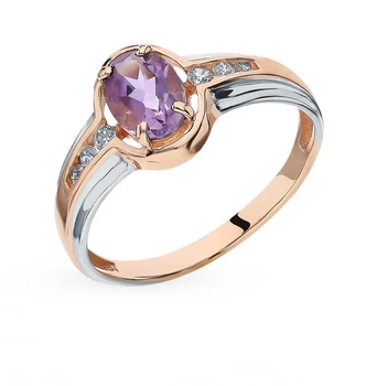 

Gold ring with amethyst sunlight