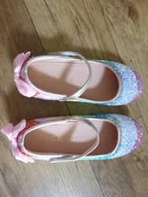 Zapatos de cuero de los niños de moda Otoño primavera Arco Iris Bowtie zapato simple para niños niñas zapatos de princesa Zapatos Zapatillas de deporte planas de SJD009