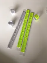 38CM muñequera reflectante brazo banda bofetada banda pulseras envoltura slap para deportes bicicleta seguridad de conducción visibilidad