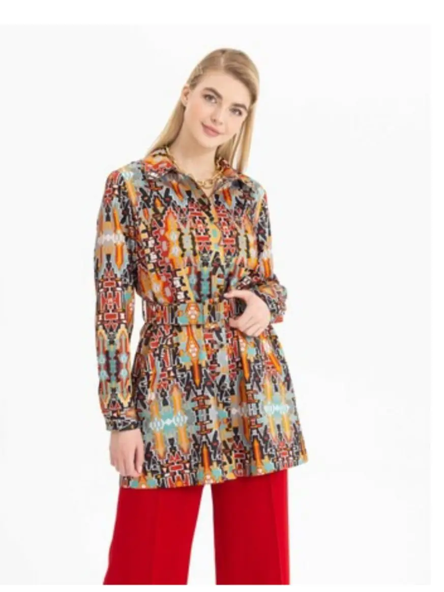 Ethnic Patterned Belt Jacket - Red SPECIAL EDITION