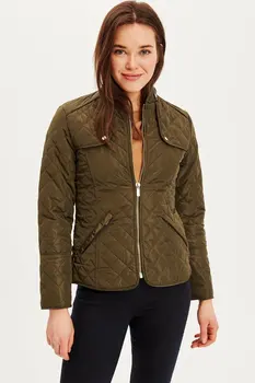 

DeFacto Woman Fashion Zipper Short Jacket Coat Slim Casual Spring Autumn Jacket Female Simple Long Sleeve Coat-H0986AZ17AU-H0986AZ17AU