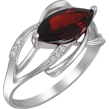 

Jewelry Tradition ring with garnet and cubic zirconia Silver