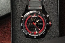 NAVIFORCE relojes deportivos para hombre superior de la marca de lujo de Cuero militar de los hombres reloj de pulsera de cuarzo Digital cronógrafo reloj Masculino