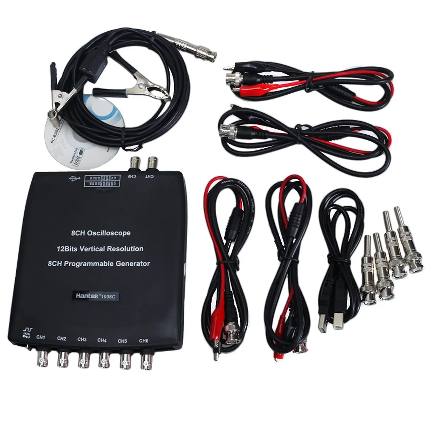 Car diagnostic USB Digital Oscilloscope Hantek 1008c 8CH for Computer hantek oscilloscope digital osciloscopio cc65 1008c automotive portable generator usb 2 channels multimeter oscilloscope