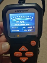 KONNWEI-probador de batería de motocicleta KW650, Analizador de sistema de batería de 12V y 6V, 2000CCA, herramientas de prueba de arranque de carga para el coche