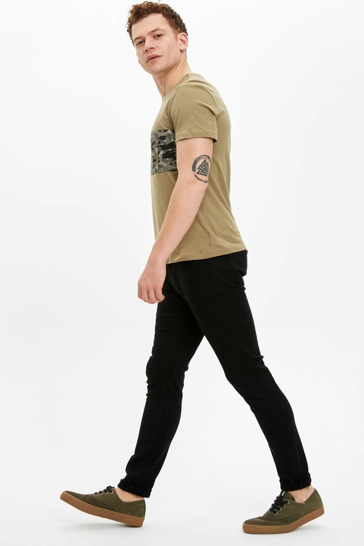 DeFacto мужские весенние повседневные Черные джинсы прямые длинные Trousers