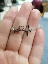 Estetoscopio corazón collar de oro de las mujeres de corazón de amor de acero inoxidable collares y colgantes médico enfermera regalos de amante