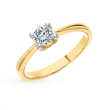 

Gold ring "diamonds of Yakutia" sunlight sample 585