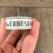 15mm * 7m Serie de viajes Washi Tape de papel de 15mm red Número de semana Memo papelería decorativa cinta adhesiva de la semana de La etiqueta engomada