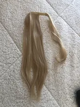 Extensiones de cola de caballo sintética, coletas, pelo falso Rubio, largo y recto, Clip en el pelo, resistente al calor, 22 pulgadas