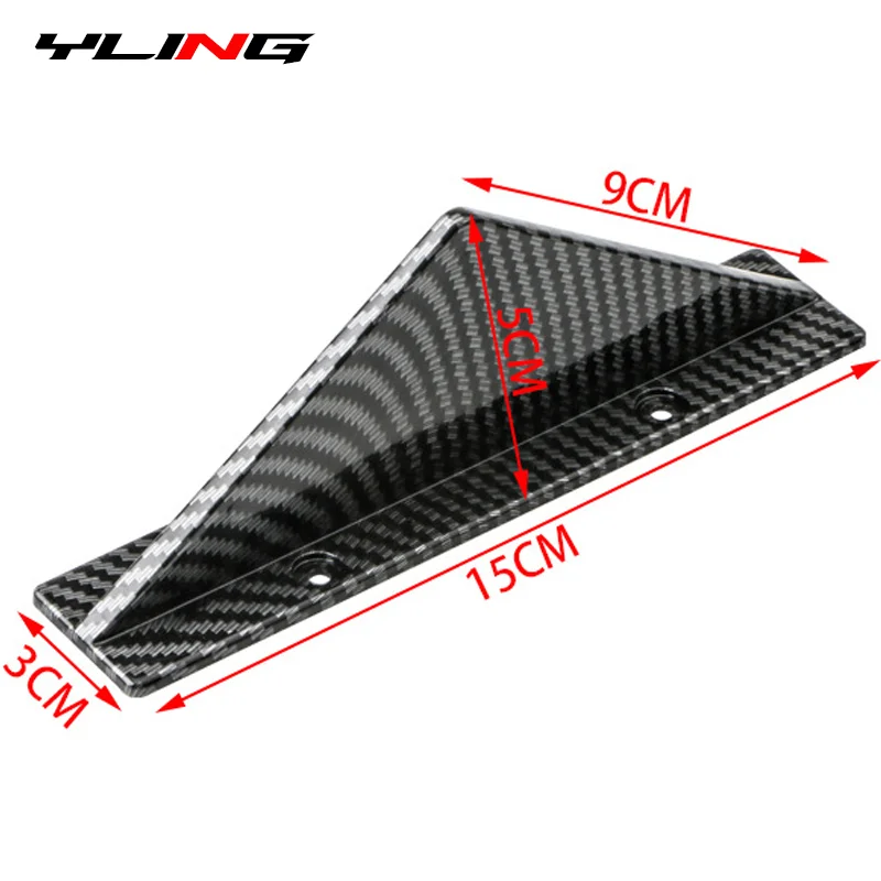 4pcs Car Shark Fin Universal Triangular Rear Bumper Diffuser Spoiler Protector Carbon Fiber Chassis Lip Decoration car bumper spoiler