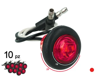 

10 PCs Button Led 24V 12V red color for clearance lights courtesy license plate dome hood truck RV boat