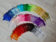 Bolsas de organza de decoración, embalaje para joyería, regalo o fiesta de boda, 7x9, 9x12, 10x15, 13x18CM, 24 colores, 50 unidades
