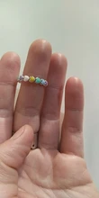 Anillos de dedo de corazón y arco iris para mujer, de bambú, plata de ley 925 auténtica, sortija de compromiso de boda, joyería