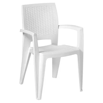 

Armchair CAROL, stackable, white polypropylene