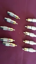 Conector macho RCA sin soldadura, adaptador de enchufe para enchufe de Cable de Audio, vídeo, CCTV, cámara, sin soldadura, alta cantidad, 1/4/10 Uds.