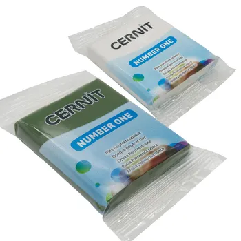 

A set of plastic polymer baked 'cernit № 1 '56-62 gr. 2 PCs (027 White/645 olive)