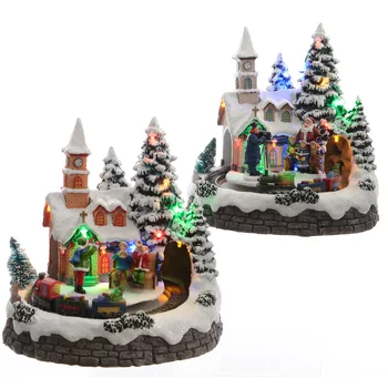 

CHRISTMAS VILLAGE WITH LED AND MOVEMENT 2 MODELS ASSORTED