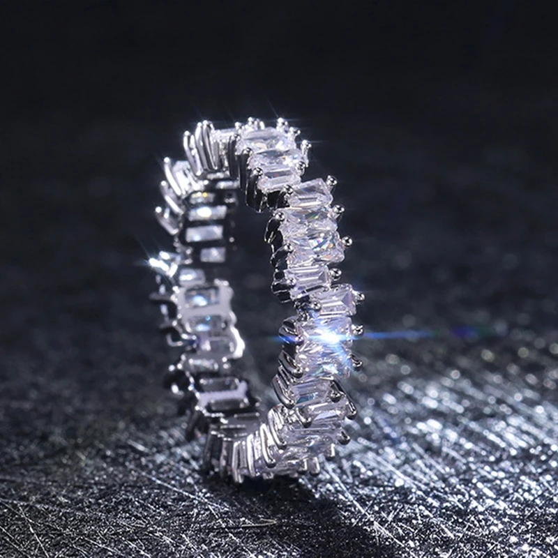 Zircon Rings For Women Eternity Promise CZ Crystal Finger Ring Engagement Wedding Jewelry Love Gift finger ring zircon crystal ring wedding rings wedding ring