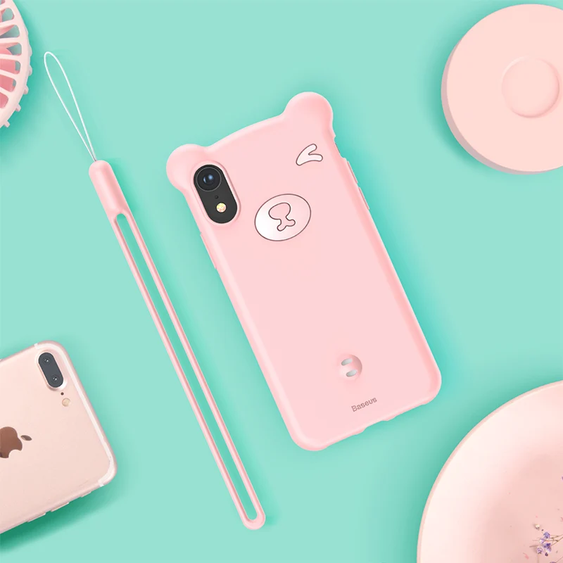 Чехол Baseus Bear Silicone Case For iP XR 6.1inch WIAPIPH61-BE04(Розовый