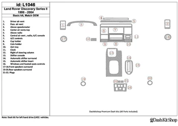 

Interior trim for Land Rover Discovery 1999-2004. Set L1046.