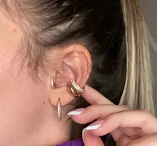 Pendientes de Clip de Color dorado Punk Rock para mujer, sin Piercing, cadena de eslabones moderna, pendientes de cartílago con estilo, joyería de fiesta
