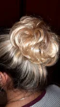 Bicicleta con sintético Flexible moño para el cabello rizado cabello moño elástico sucio ondulado Scrunchies abrigo de cola de caballo de pelo banda Exte
