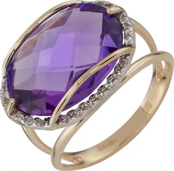 

Aloris ring with amethyst and cubic zirconia in red gold