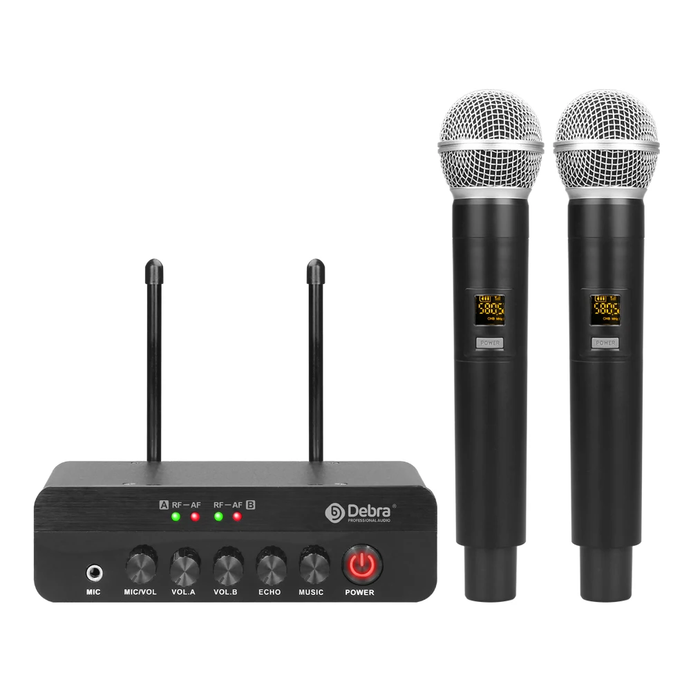 Debra X7 Portable Dual Handheld Wireless Microphone System, 5.0 Bluetooth, DSP Reverb, For Family Karaoke, Parties And Church. 