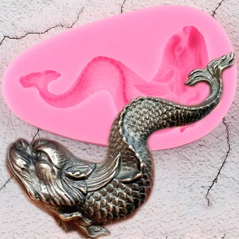 Mermaid Silicone Mold Vis Fondant Taart Decoreren Gereedschappen Chocolade Gumpaste Mallen Sugarcraft Mallen Polymeer Klei Snoep Schimmel