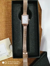 Relojes de malla de acero inoxidable con diamantes de imitación para mujer, esfera de nácar rectangular, Retro, Japón