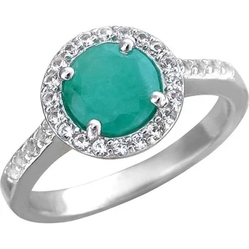 

Esthete ring with emerald and Topaz from silver