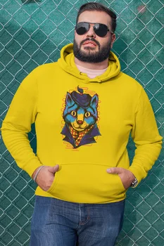 

Angemiel Wear Gentleman Cat Yellow Men 'S Hooded Sweatshirt