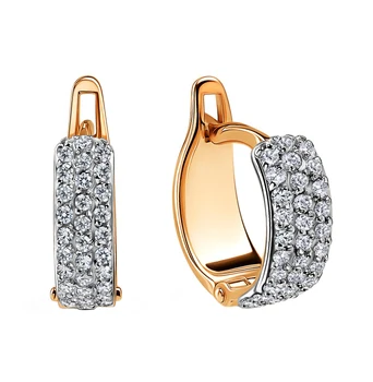 

Gold earrings with cubic zirconia sunlight sample 585