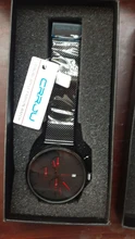 CRRJU-Reloj de pulsera deportivo de lujo para hombre, cronógrafo de cuarzo, con correa de malla y fecha automática de acero inoxidable, diseño único, informal