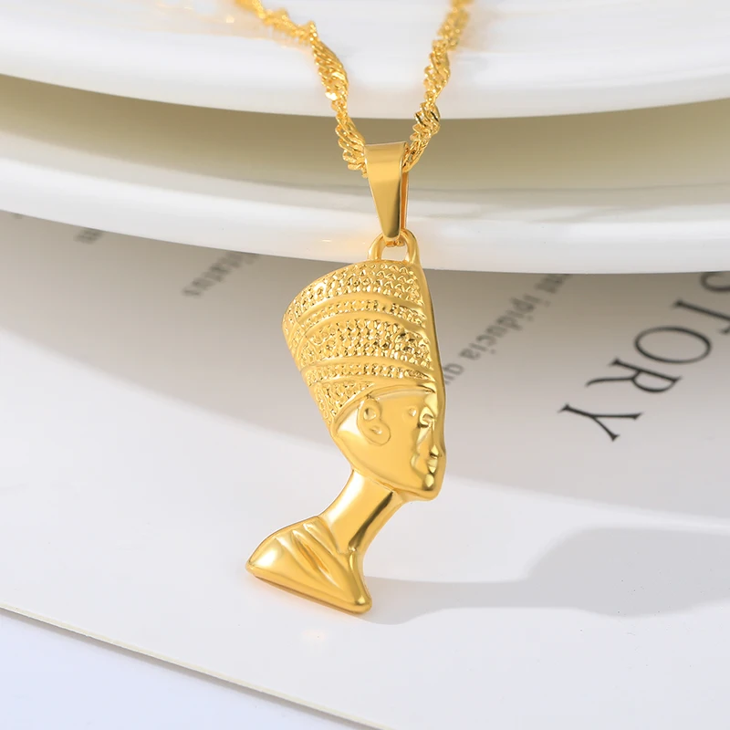 Цепочка с подвеской в виде египетской королевы Nefertiti для женщин и мужчин