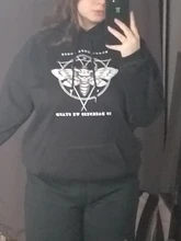 Sudadera con capucha de Devil winter para mujer, nueva oscura, punk, Vintage, Harajuku, informal, con estampado de dibujos animados, de talla grande, gótica, holgada