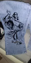 Pantalones vaqueros Harajuku para mujer, ropa de calle con estampado Hippie, Vaqueros coreanos de pierna ancha, pantalones holgados Vintage, ropa de calle para mujer