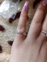 Anillos de apertura de tamaño variable para mujer, de Plata de Ley 925 con temperamento de corazón, dulce y dulce personalidad