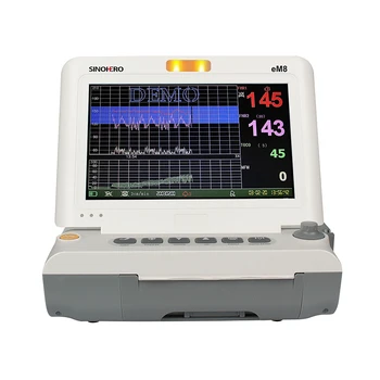 eM8 Medical Ultrasound Fetal Monitor FHR TOCO FMOV 3 In 1 Probe 10″ Color LCD Display CTG Machine Maternal Fetal Heart Monitor