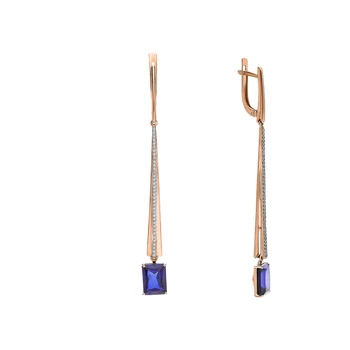 

Gold earrings with sapphires and cubic zirconia sunlight sample 585