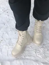 COOTELILI-Botines de punta redonda con cremallera y cordones para mujer, zapatos de moda, antideslizantes, con tacón de 5,5 cm, 2020