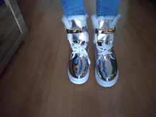 Ankle-Boots Sneakers Warm-Shoes High-Top Women Winter Short Black/sliver LEOSOXS No 