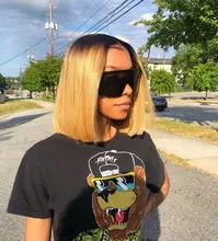 Peluca con malla Frontal de pelo lacio sintético Zesen 13*4 pelucas de Color degradado y Color verde peluca Frontal de encaje para mujer