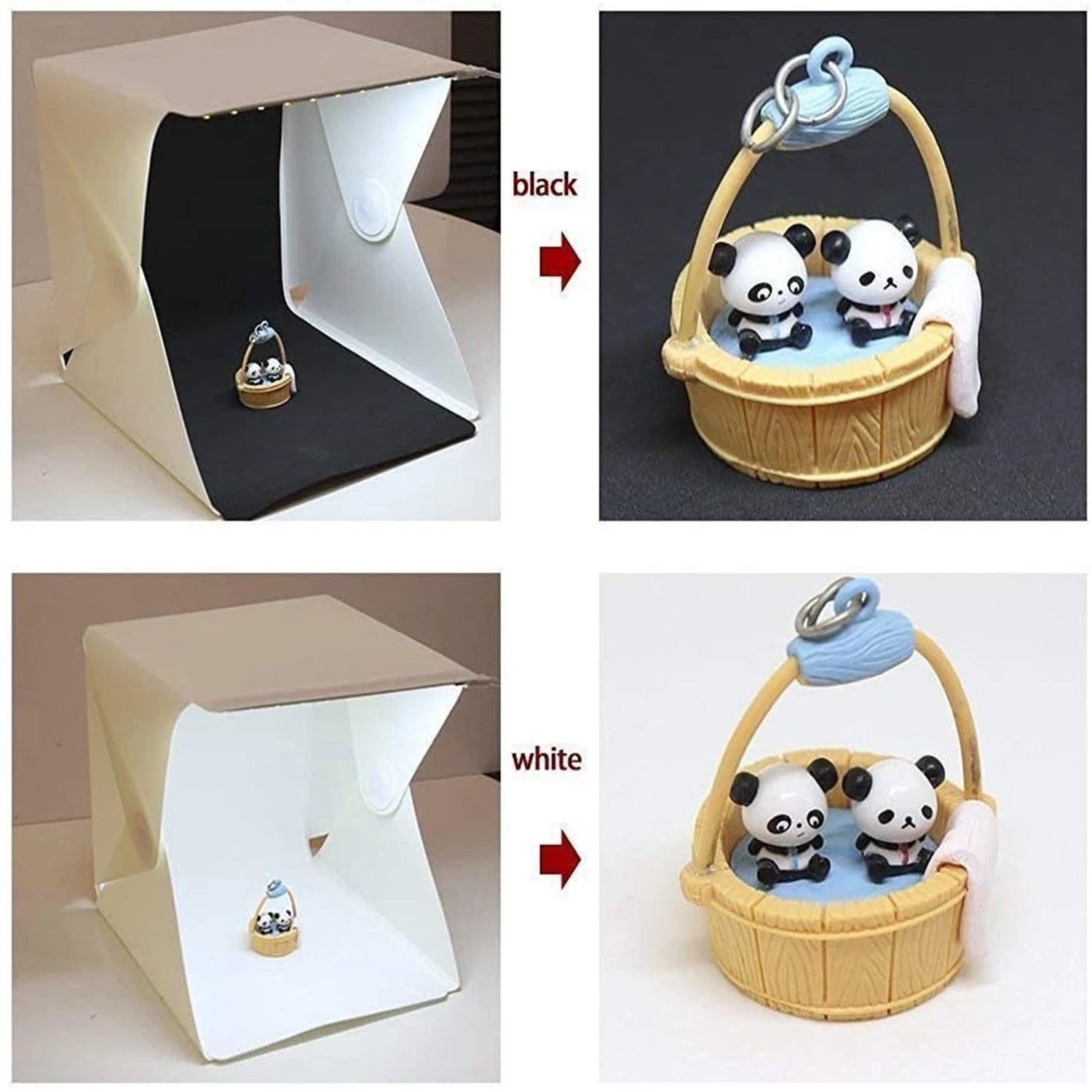 Photo Studio Tent Mini Foldable Photography Studio Portable Light Box Kit with LED Light Tent Adjustable Brightness LED an