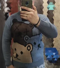 ZAZOMDE-suéter de oso de dibujos animados para hombre, ropa de invierno, Jersey de punto de manga larga a la moda, abrigo de algodón de gran tamaño, nuevo de 2020