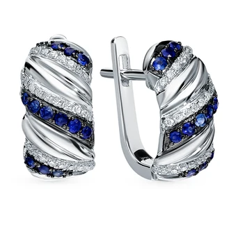 

Gold earrings with sapphires and diamonds sunlight sample 585