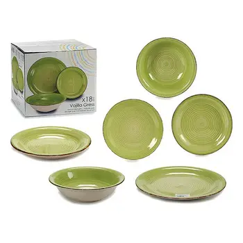 

Tableware Green Stoneware (25 x 27,5 x 35,5 cm) 18 pcs
