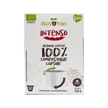

Intense organic coffee, compatible Nespresso 10 compostable capsules origin